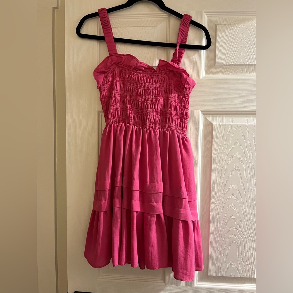 DO+BE Pink Smocked Ruched Sundress